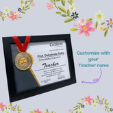 Teachers day special customized certificate frame and medal - BBD GIFTS